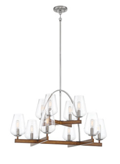 Birnamwood Ten Light Chandelier in Koa Wood W/ Pewter (7|1069-699)