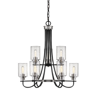 Clifton Nine Light Chandelier in Matte Black/Brushed Nickel (59|3509-MB/BN)