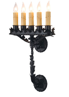 Victorian Theatre Five Light Wall Sconce in Black Metal (57|98946)