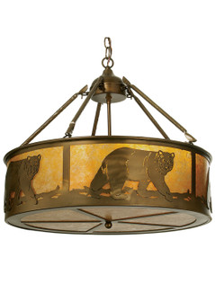 Northwoods Lone Bear Four Light Pendant in Antique Copper (57|98440)