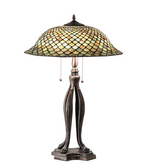 Fishscale Three Light Table Lamp in Mahogany Bronze (57|98134)