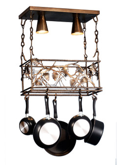 Whispering Pines Two Light Pot Rack in Antique Copper (57|82756)