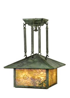 Lotus Leaf And Dragonfly Four Light Semi-Flushmount in Verdigris (57|82176)