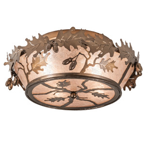 Oak Leaf & Acorn Four Light Flushmount in Antique Copper (57|82070)