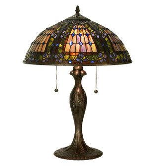 Fleur-De-Lis Two Light Table Lamp in Green/Blue Lt Blue Xag Blue (57|81447)