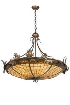 Greenbriar Oak Six Light Inverted Pendant in Antique Copper (57|74006)