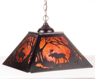 Moose At Dawn Two Light Pendant in Black Metal (57|73342)