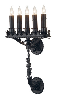 Victorian Theatre Five Light Wall Sconce in Black Metal (57|70087)