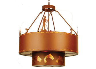 Fly Fishing Creek Eight Light Pendant in Rust (57|68924)