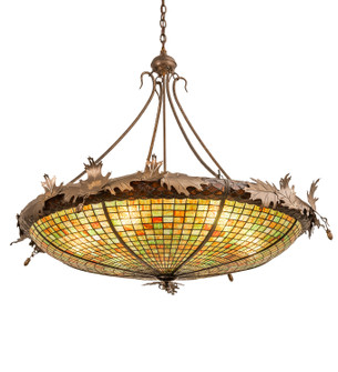 Greenbriar Oak Six Light Inverted Pendant in Antique Copper (57|68618)