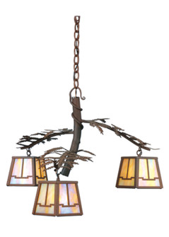 Pine Branch Three Light Chandelier in Rust,Wrought Iron (57|67905)