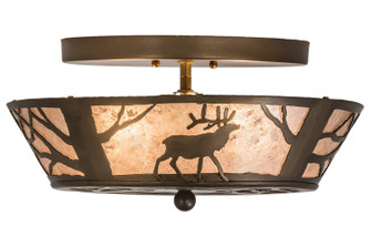 Elk On The Loose Two Light Flushmount in Antique Copper (57|51495)