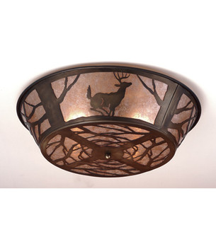 Deer On The Loose Four Light Flushmount in Antique Copper (57|51233)