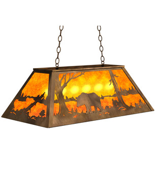 Bear At Lake Six Light Pendant in Antique Copper (57|51145)