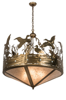 Ducks In Flight Four Light Inverted Pendant in Antique Copper (57|50145)