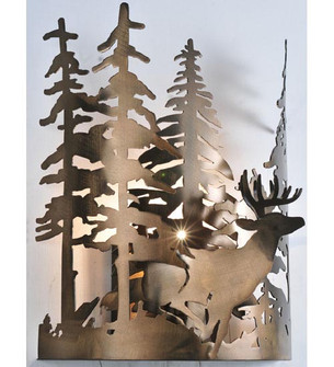 Deer Through The Trees One Light Wall Sconce in Antique Copper (57|49253)
