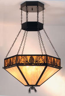 Mountain Pine Six Light Inverted Pendant in Black Metal (57|48515)