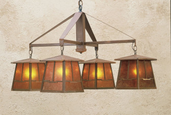 Bungalow Four Light Chandelier in Rust/Amber Mica (57|47703)