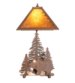 Grizzly Bear Through The Trees Two Light Table Lamp in Verdigris (57|32555)