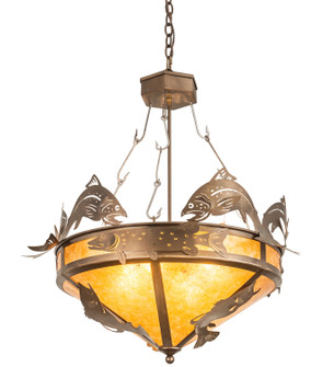 Catch Of The Day Four Light Inverted Pendant in Antique Copper (57|32356)