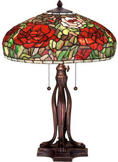 Tiffany Peony Two Light Table Lamp in Mahogany Bronze (57|32292)