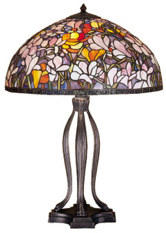 Tiffany Magnolia Three Light Table Lamp in Rust (57|31146)