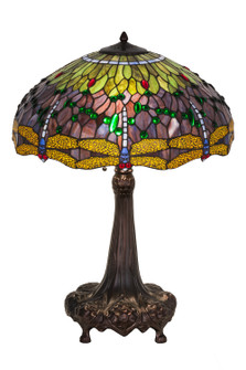 Tiffany Hanginghead Dragonfly Three Light Table Lamp in Mahogany Bronze (57|31112)