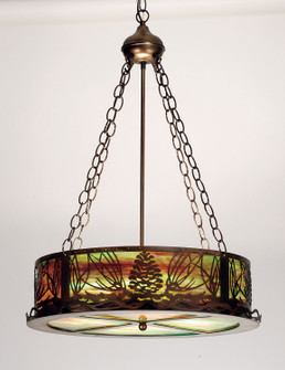 Mountain Pine Four Light Inverted Pendant in Antique Copper (57|30168)