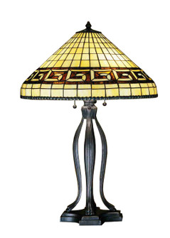 Greek Key Table Lamp in Rust (57|29504)