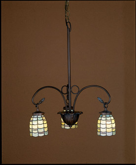 Sea Scallop Three Light Chandelier in Mahogany Bronze (57|27413)