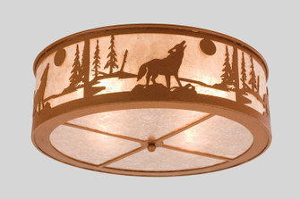 Northwoods Wolf On The Loose Four Light Flushmount in Rust (57|26987)