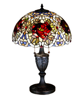 Renaissance Rose Two Light Table Lamp in Beige Burgundy Ca (57|26674)