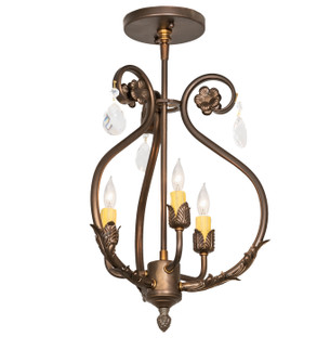 Antonia Three Light Chandelier in Antique Copper,Crystal (57|252343)