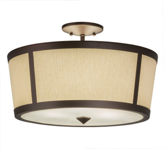 Cilindro Three Light Semi-Flushmount in Mahogany Bronze (57|248167)