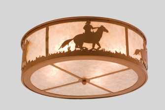 Cowboy & Steer Four Light Flushmount in Rust (57|24460)