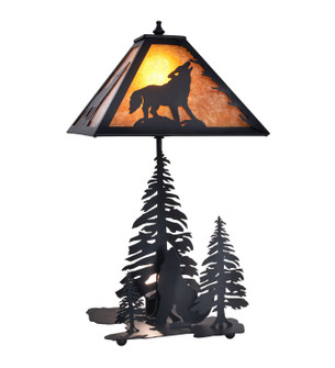 Wolf At Dawn Two Light Table Lamp in Black Metal (57|242540)