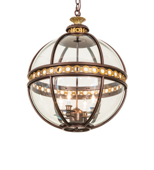 Guilloche Four Light Pendant in Mahogany Bronze (57|240983)