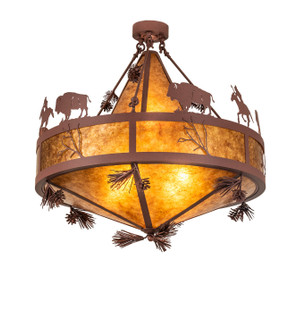 High Plains Rider And The Herd Five Light Pendant in Rust (57|240499)