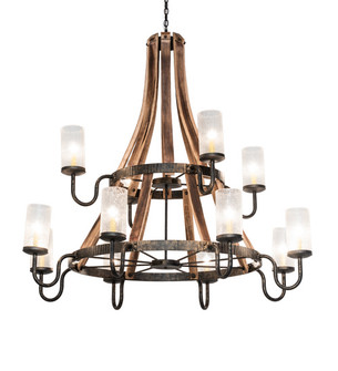 Barrel Stave 12 Light Chandelier in Natural Wood (57|238765)