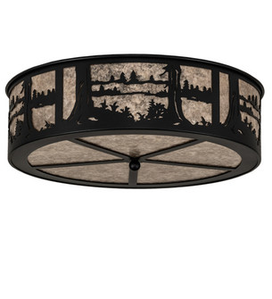 Quiet Pond Two Light Flushmount in Black Metal (57|237711)