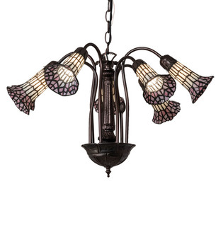 Stained Glass Pond Lily Seven Light Chandelier in Mahogany Bronze (57|236533)