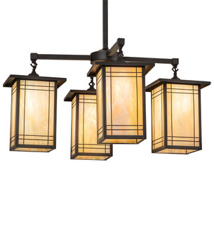 Hyde Park Four Light Chandelier in Craftsman Brown (57|233239)