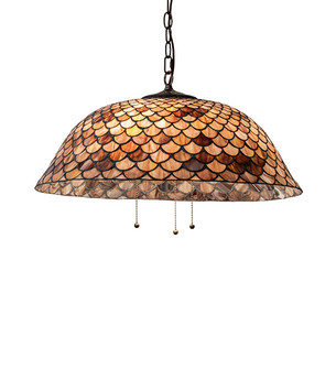 Tiffany Fishscale Three Light Pendant in Mahogany Bronze (57|231153)