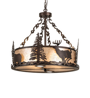 Wildlife At Dusk Six Light Pendant in Mahogany Bronze (57|230266)