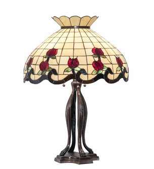 Roseborder Three Light Table Lamp in Mahogany Bronze (57|228801)