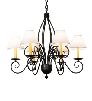 Squire Six Light Chandelier in Black Metal (57|227499)