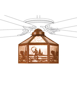 Fly Fisherman One Light Fan Light Shade in Rust (57|22242)