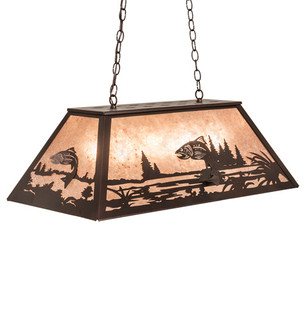 Leaping Trout Six Light Pendant in Mahogany Bronze (57|221614)