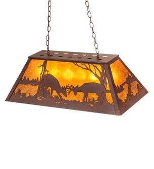 Battling Bucks Six Light Pendant in Distressed Rust (57|216481)