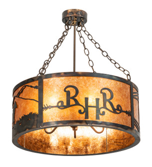 Ridin Hy Personalized Five Light Semi-Flushmount in Antique Copper,Burnished (57|213957)